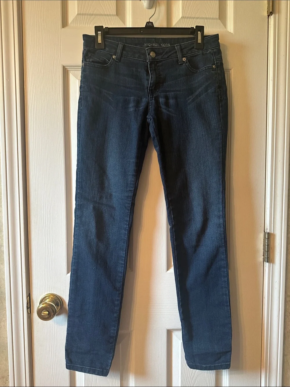 Michael Kors Women's Indigo Straight Leg Dark Blue Jeans.